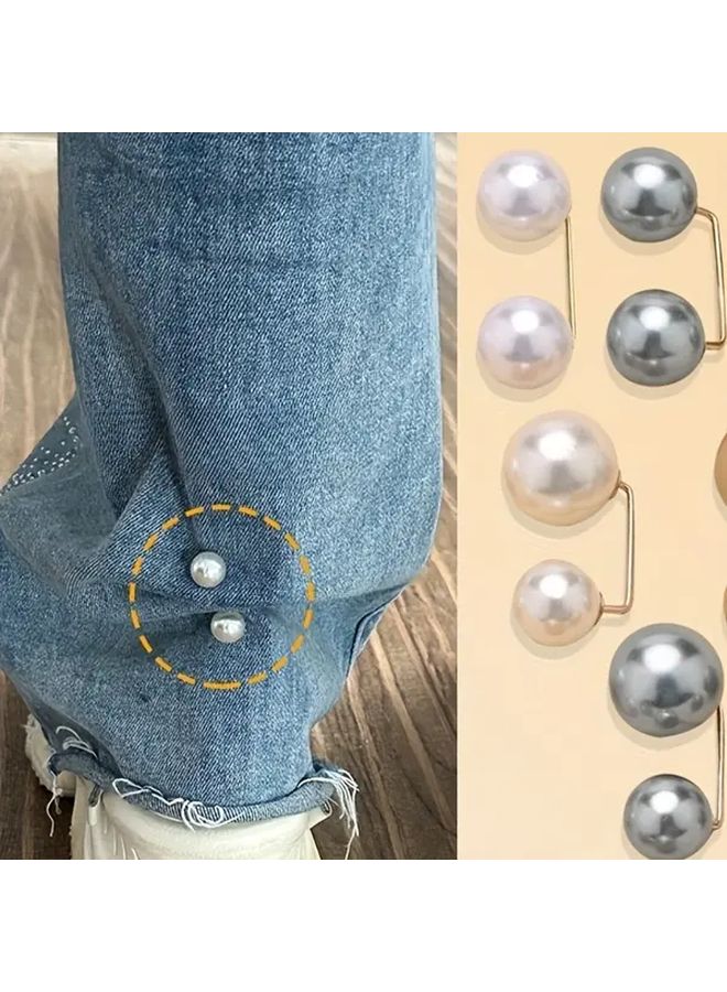 White 10pcs Anti Slip Jeans Ankle Clips Pants Length Adjuster Buckle - Image 3